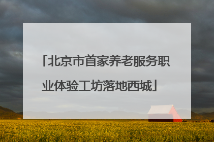 北京市首家养老服务职业体验工坊落地西城