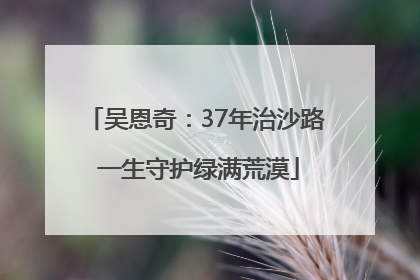 吴恩奇：37年治沙路 一生守护绿满荒漠