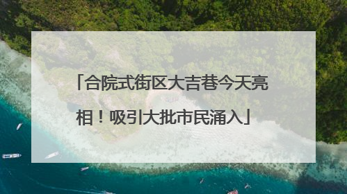 合院式街区大吉巷今天亮相！吸引大批市民涌入