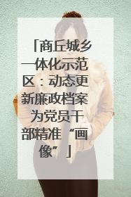 商丘城乡一体化示范区：动态更新廉政档案 为党员干部精准“画像”