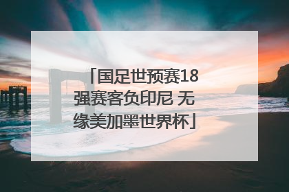 国足世预赛18强赛客负印尼 无缘美加墨世界杯