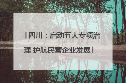四川：启动五大专项治理 护航民营企业发展