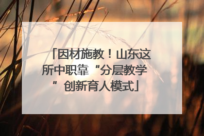 因材施教！山东这所中职靠“分层教学”创新育人模式