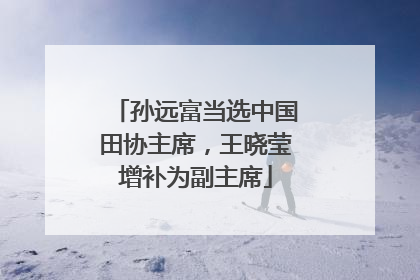 孙远富当选中国田协主席，王晓莹增补为副主席