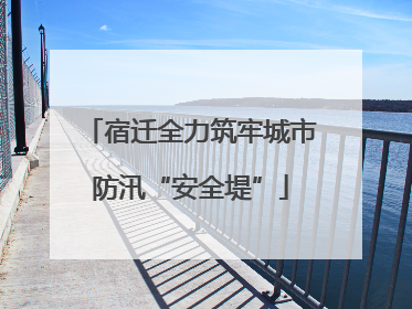宿迁全力筑牢城市防汛“安全堤”