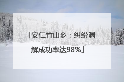 安仁竹山乡：纠纷调解成功率达98%