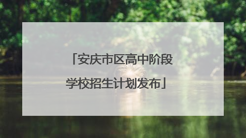 安庆市区高中阶段学校招生计划发布