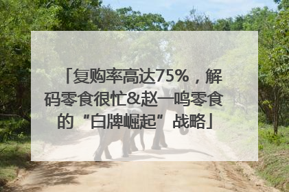 复购率高达75%，解码零食很忙&赵一鸣零食的“白牌崛起”战略