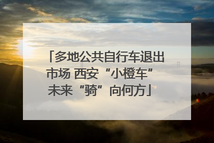 多地公共自行车退出市场 西安“小橙车”未来“骑”向何方