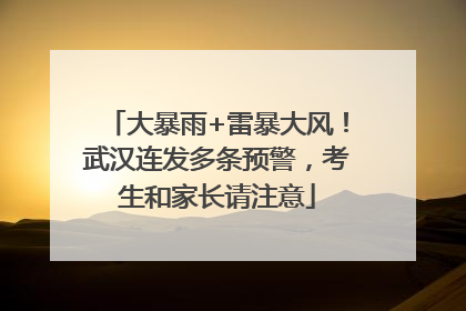 大暴雨+雷暴大风！武汉连发多条预警，考生和家长请注意