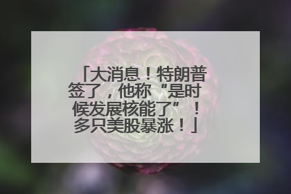 大消息！特朗普签了，他称“是时候发展核能了”！多只美股暴涨！