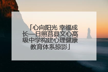 心向阳光 幸福成长—日照莒县文心高级中学构建心理健康教育体系掠影
