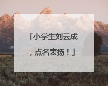 小学生刘云成，点名表扬！