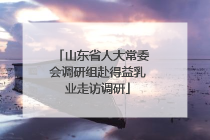 山东省人大常委会调研组赴得益乳业走访调研