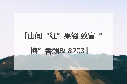 山间“红”果缀 致富“梅”香飘& 8203