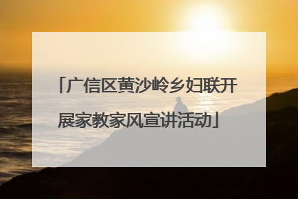 广信区黄沙岭乡妇联开展家教家风宣讲活动