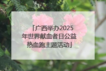 广西举办2025年世界献血者日公益热血跑主题活动