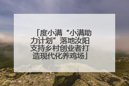 度小满“小满助力计划”落地汝阳支持乡村创业者打造现代化养鸡场