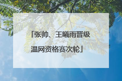张帅、王曦雨晋级温网资格赛次轮