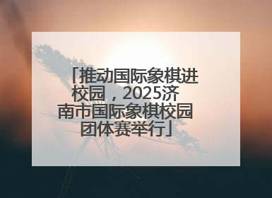 推动国际象棋进校园，2025济南市国际象棋校园团体赛举行