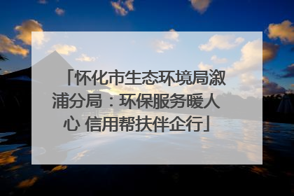 怀化市生态环境局溆浦分局：环保服务暖人心 信用帮扶伴企行