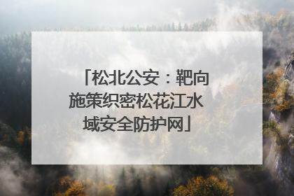 松北公安：靶向施策织密松花江水域安全防护网