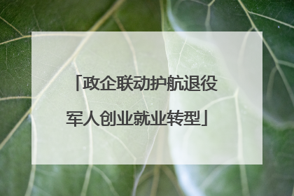 政企联动护航退役军人创业就业转型