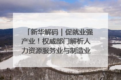 新华解码｜促就业强产业！权威部门解析人力资源服务业与制造业融合发展试点
