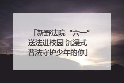 新野法院“六一”送法进校园 沉浸式普法守护少年的你