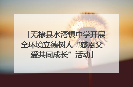 无棣县水湾镇中学开展全环境立德树人“感恩父爱共同成长”活动