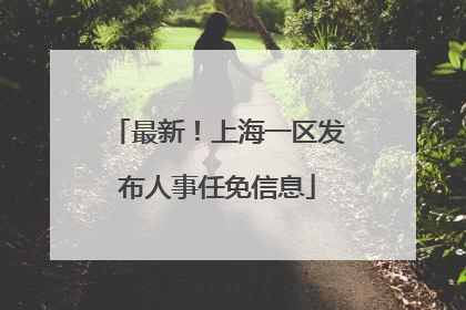 最新！上海一区发布人事任免信息