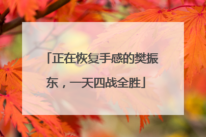 正在恢复手感的樊振东，一天四战全胜