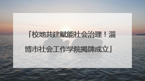 校地共建赋能社会治理！淄博市社会工作学院揭牌成立