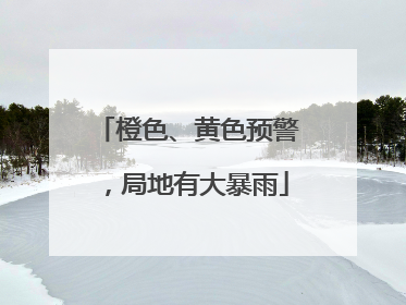 橙色、黄色预警，局地有大暴雨