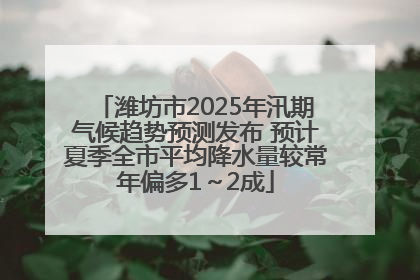 潍坊市2025年汛期气候趋势预测发布 预计夏季全市平均降水量较常年偏多1～2成
