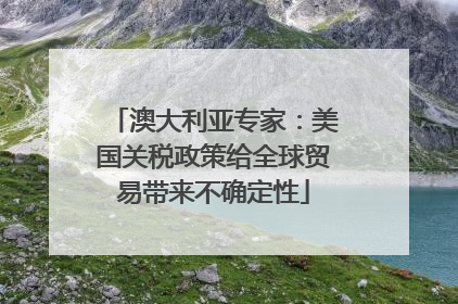 澳大利亚专家：美国关税政策给全球贸易带来不确定性