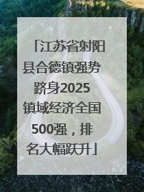 江苏省射阳县合德镇强势跻身2025镇域经济全国500强，排名大幅跃升