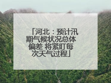 河北：预计汛期气候状况总体偏差 将紧盯每次天气过程