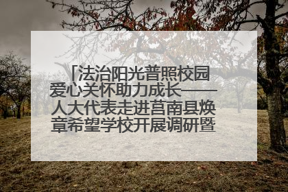法治阳光普照校园 爱心关怀助力成长——人大代表走进莒南县焕章希望学校开展调研暨普法宣传活动