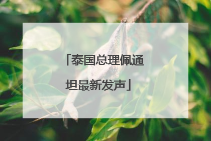 泰国总理佩通坦最新发声