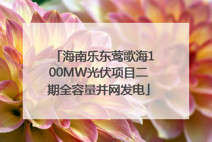 海南乐东莺歌海100MW光伏项目二期全容量并网发电