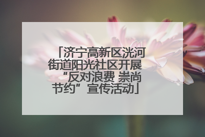 济宁高新区洸河街道阳光社区开展“反对浪费 崇尚节约”宣传活动