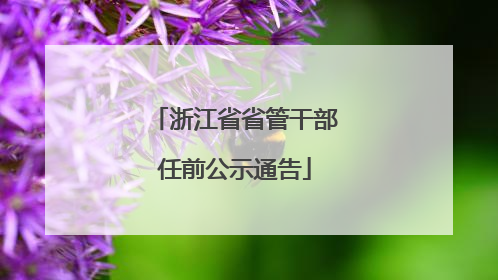 浙江省省管干部任前公示通告
