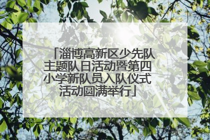 淄博高新区少先队主题队日活动暨第四小学新队员入队仪式活动圆满举行