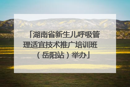 湖南省新生儿呼吸管理适宜技术推广培训班（岳阳站）举办