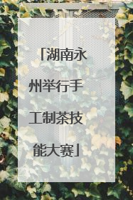 湖南永州举行手工制茶技能大赛