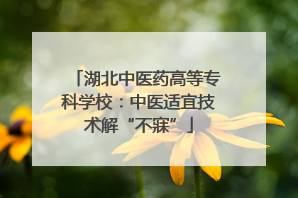 湖北中医药高等专科学校：中医适宜技术解“不寐”