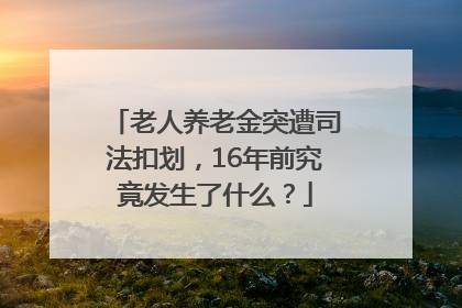 老人养老金突遭司法扣划，16年前究竟发生了什么？