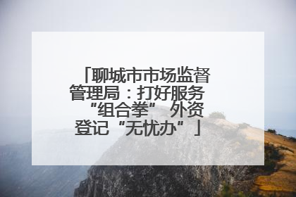 聊城市市场监督管理局：打好服务“组合拳” 外资登记“无忧办”