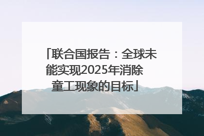 联合国报告：全球未能实现2025年消除童工现象的目标